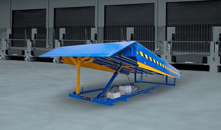 Dock leveler at commercial loading dock